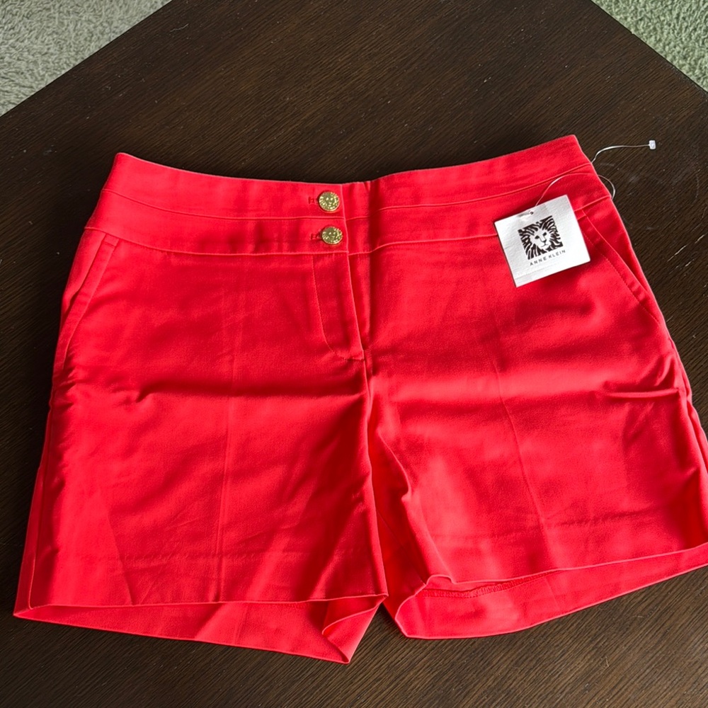 Anne Klein Red High Waist Shorts
